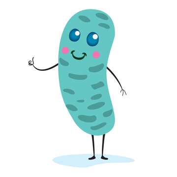 Illustration of a mascot of a probiotic, microorganism, good bacteria. Ideal for informative and institutional materials