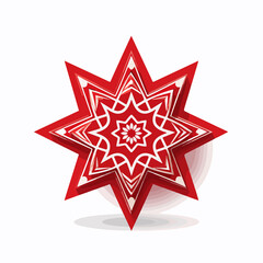 Islamic star red line vector icon for graphic design
