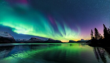 aurora borealis over the lake borealis stunning sky stunning aurora lights