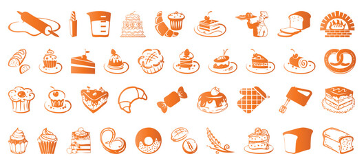 Cookie and bakery icon pack 