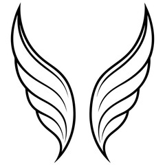 Stylized Black and White Angel Wings Graphic Design