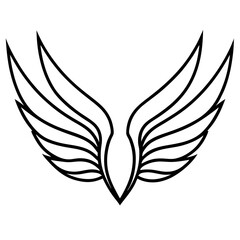 Fototapeta premium Stylized Bird Wings Elegant, Abstract, Line Art, Design Element, Graphic