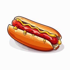 Hot Dog Fast Food Icon Vector Illustration for Use in Menus, Websites, and Designs