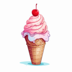 Ice Cream Cone Vector Illustration for Graphic Design Projects