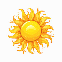 Yellow sun vector illustration for logo design and graphic projects