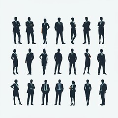 silhouette, people, business, vector, woman, men, businessman, illustration, group, team, silhouettes, suit, person, outline, work, collection, black, family, walking, boy, fashion, body, success, fig
