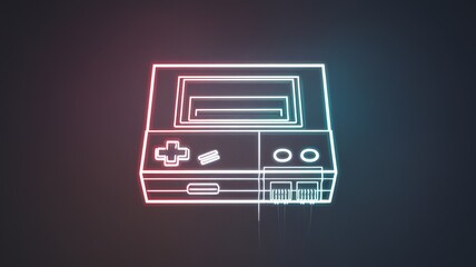 Obraz premium Retro Game Console with Controller - Isometric Illustration