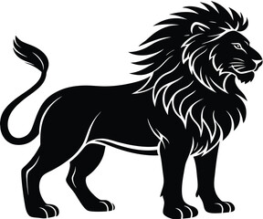 Majestic Lion Side Profile Minimalist Black