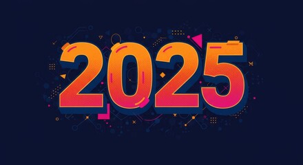 2025 decorated text, 2025 background, 2025 text design, ai generative