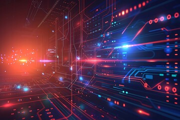 Fototapeta premium Abstract futuristic digital technology background