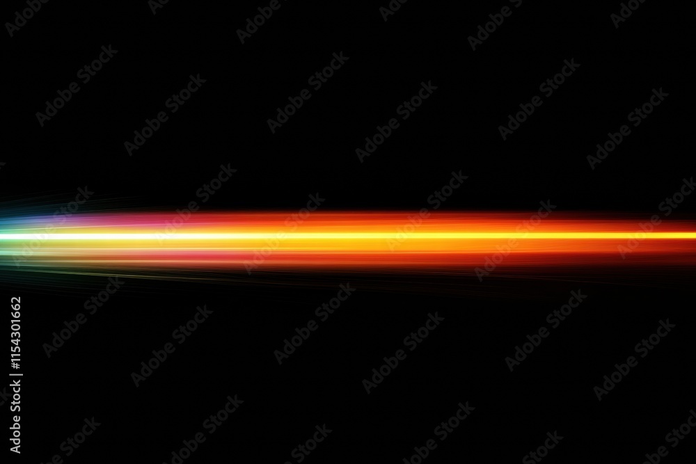 Poster Colorful light streaks create abstract patterns against a dark background in a vibrant display of motion and energy. Generative AI