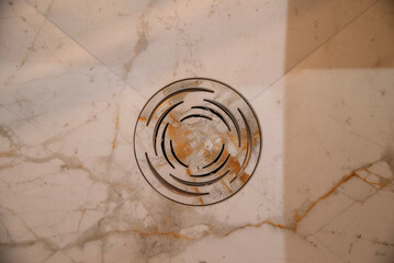 Marble round drain cover with unique design