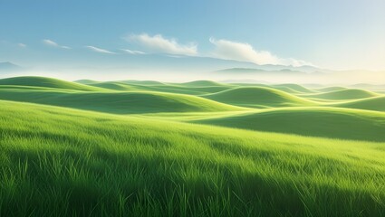 a beautiful landscape with rolling green hills