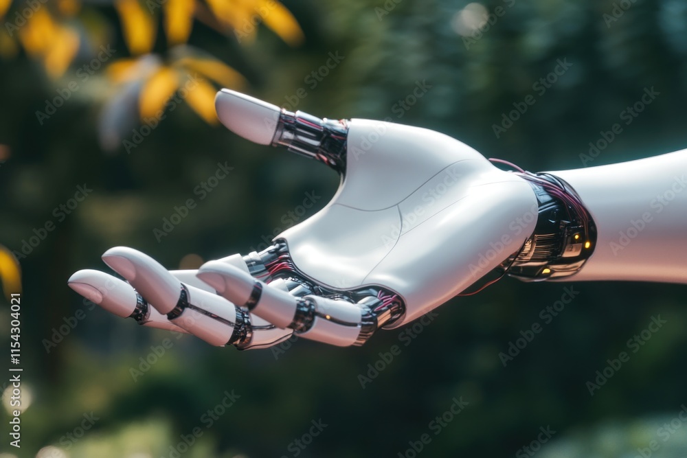 Poster a robotic hand holds an object in its palm