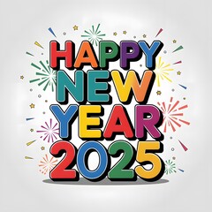 Fototapeta premium Happy New Year 2025. Festive background for your design. Vector illustration.