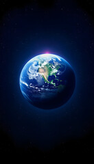 Earth from space night lights concept, pop-art, with white tones