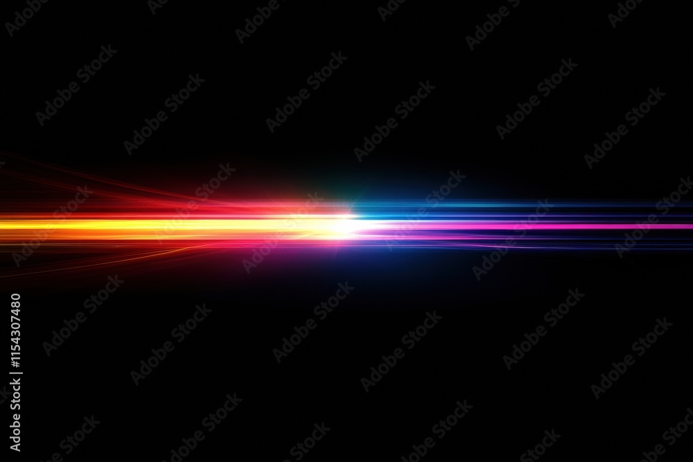 Aufkleber Abstract colorful light streaks create vibrant patterns in a dark background showcasing dynamic movement and energy. Generative AI