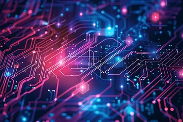 Obraz premium Hi-tech digital technology futuristic circuit