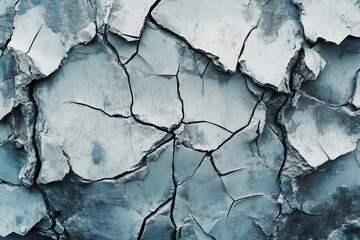 Abstract 3D Cracked Surface Design with Broken Wall Fragments and Shattered Debris Rendering