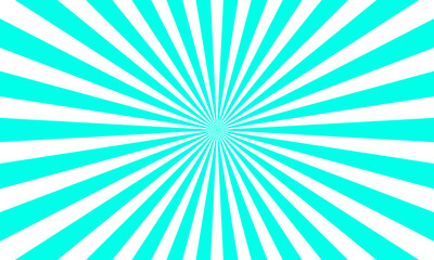 Turquoise and White Radial Sunburst Background