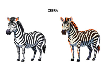 Customizable Zebra Isolated Vector Illustration