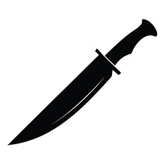Straight Edge Bowie Knife Silhouette Image