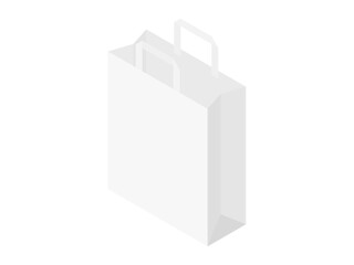 アイソメトリック紙袋アイコンA：左白