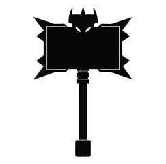 Silhouette Warhammer Rectangle Logo Design