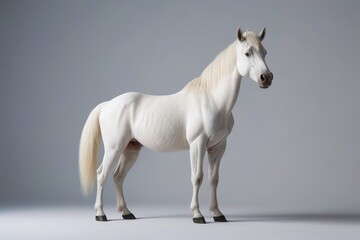 araffe standing in a studio with a gray background