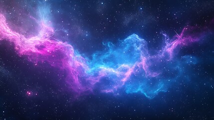 Fototapeta premium Cosmic Nebula: Vividly Colored Digital Painting of a Celestial Wonder. AI Generated
