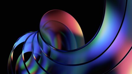 Abstract iridescent background design, 3d render