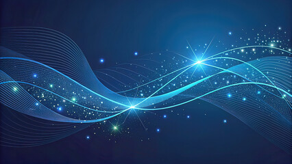 Abstract scene with blue lines on dark background with lighting effect, Vector illustration, Creative modern background