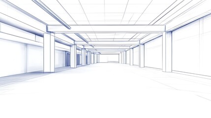 Fototapeta premium Clean Modern Building Blueprint: Detailed 3D Render Illustration. AI Generated