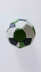 Obraz premium Soccer ball shaped earth, origami, with white tones