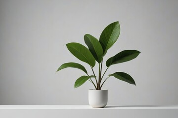 there is a plant that is sitting in a white pot