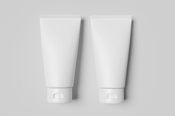 Realistic blank face wash tube packaging for mockup