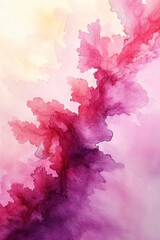 Fototapeta premium Swirling colors in shades of pink and purple merge gracefully, creating a captivating abstract design. This artwork showcases a delicate interplay of light and dark tones, inviting contemplation