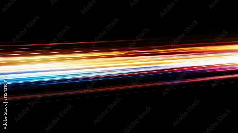 Poster colorful light streaks create dynamic abstract patterns against a dark background capturing energy a