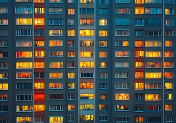 an evening scene of a rise building