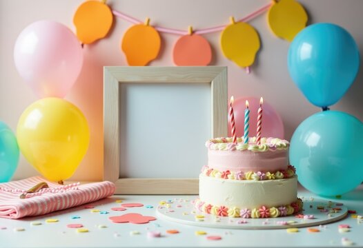 Celebrate with Balloons and Cake Birthday Photo Frame
