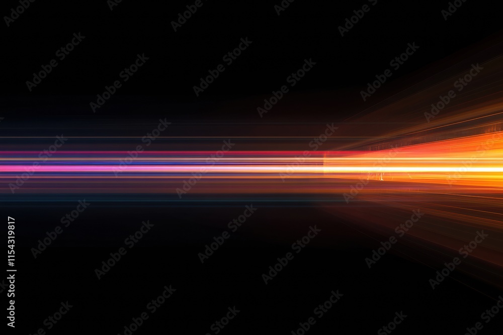 Poster colorful abstract light streaks create dynamic motion in a dark space reminiscent of digital art vis