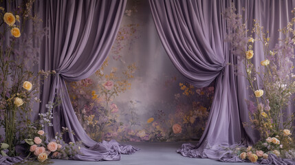 Photoshoot Backdrop Digital Backdrop | Fine Art Curtain  Wall Textures for Studio Photography | Elegant Photoshoot Background and Overlay Design
