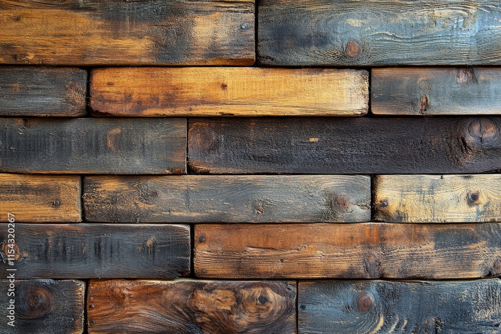 Poster a close-up view of a wooden wall with intricate grain patterns and rustic texture