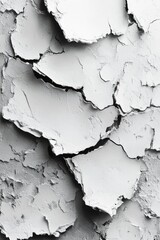 A black and white photo of a cracked wall with fissures and cracks