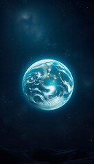 Obraz premium Earth from space night lights concept, mindfulness theme, with white tones