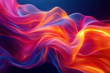 Obraz premium Dynamic abstract fluid gradient background with neon tones digital art high fidelity vibrant colors visual concept