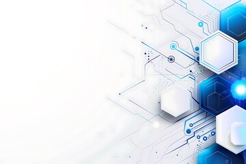Naklejka premium Abstract technological background with hexagons and various technological elements