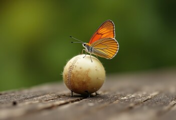 Naklejka premium The Delicate Dance of Beauty on a Cricket Ball