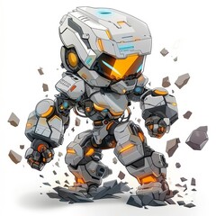 Smart robot cartoon isolated on white background illustration vector, T-Shirt design for kids.