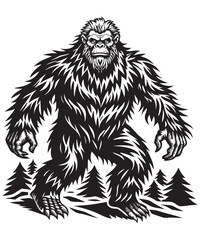 Bigfoot Vector Silhouette Design 